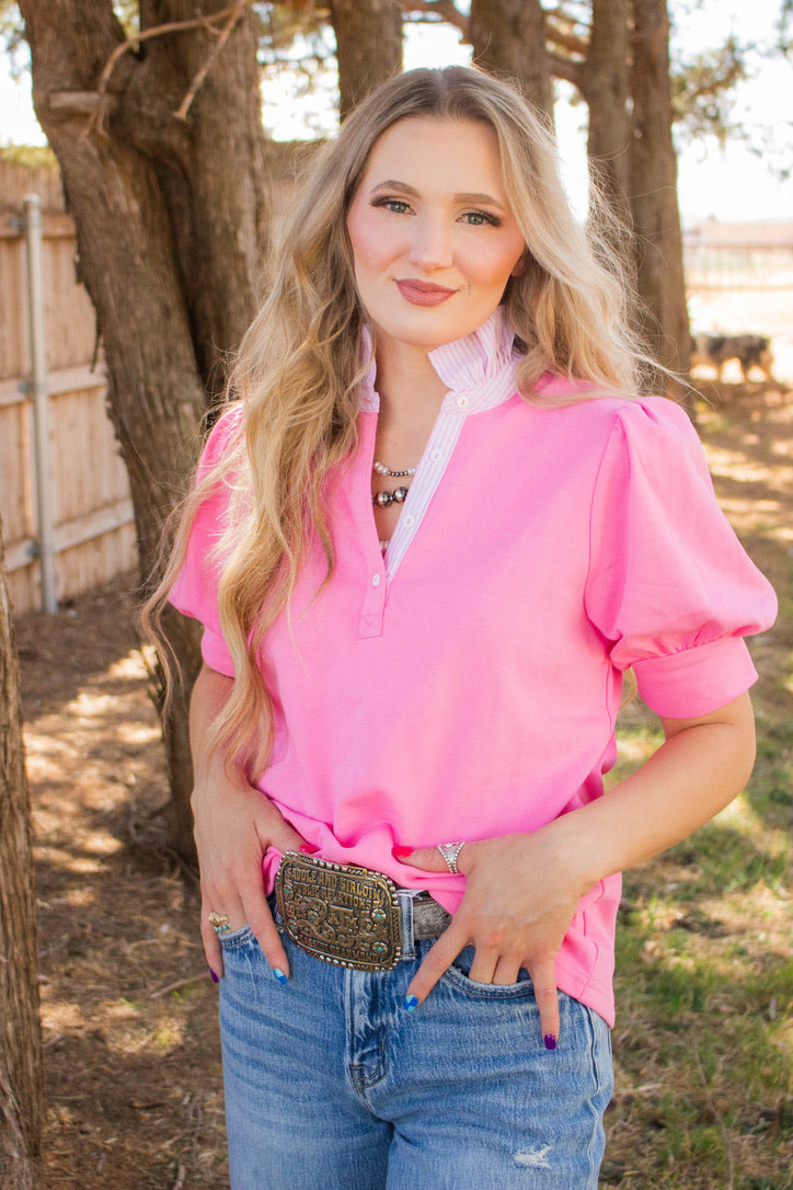 Blush and Buckle Beauty Blouse