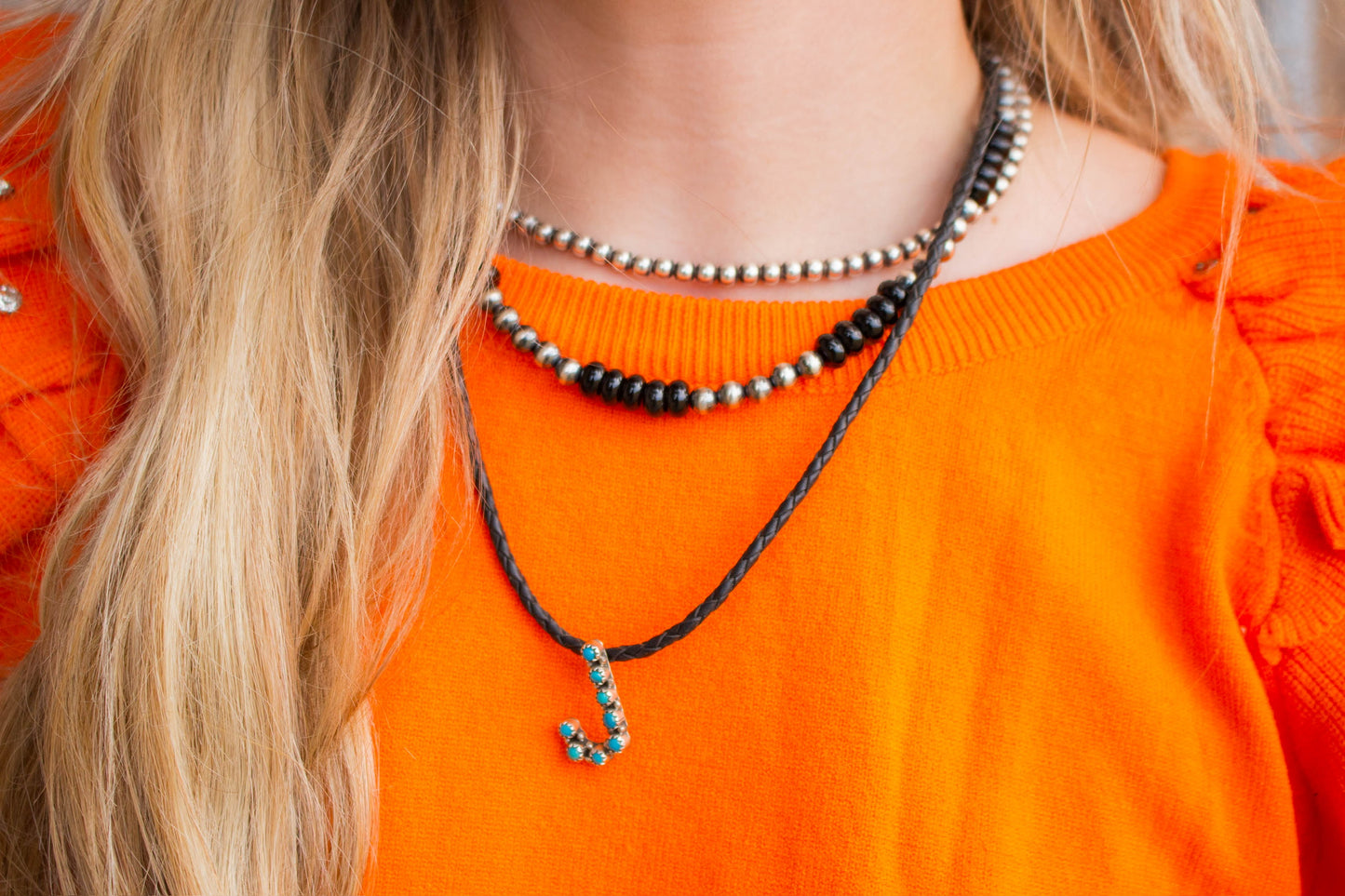 Turquoise J Necklace