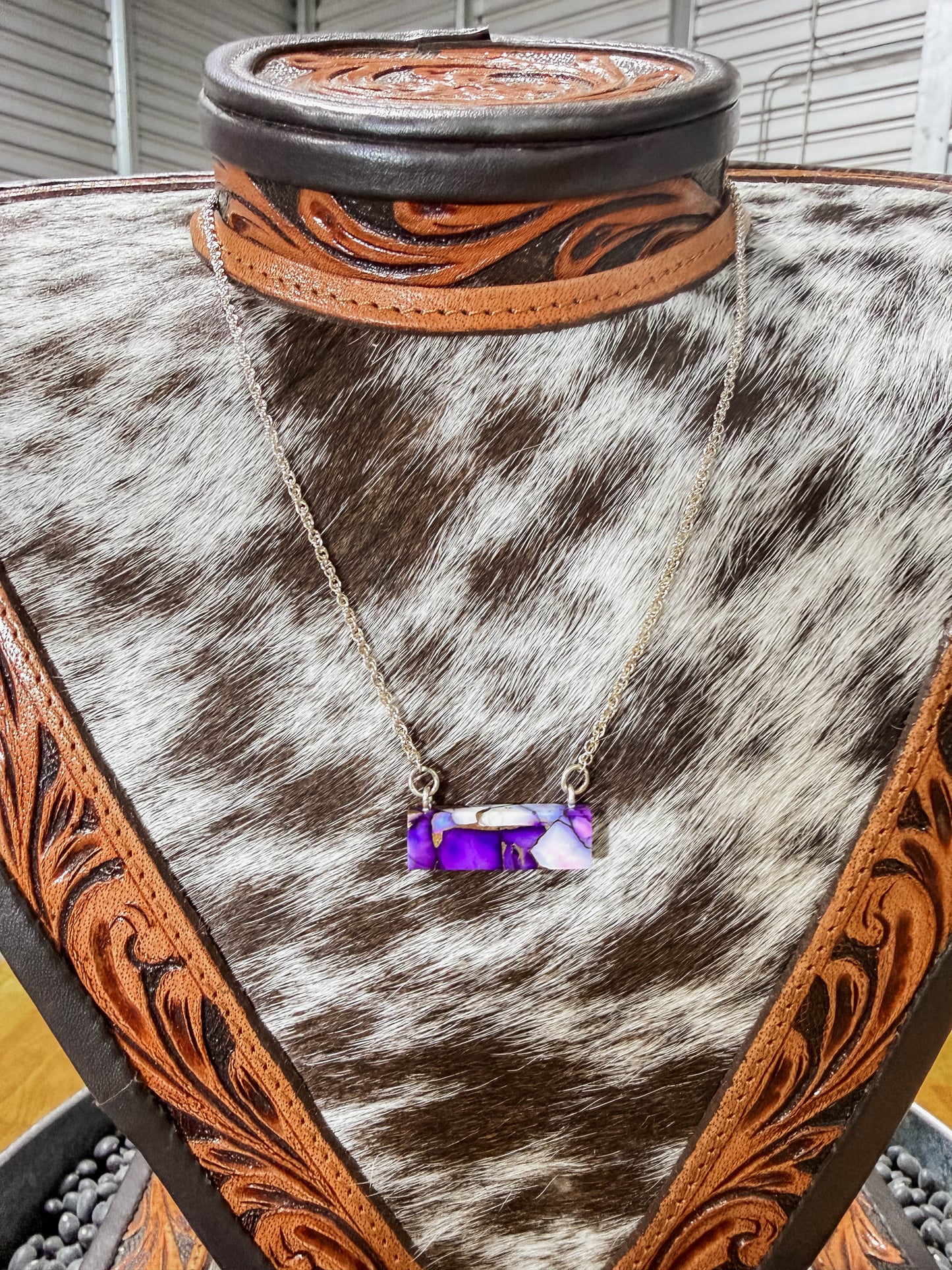 Purple Bar Necklace