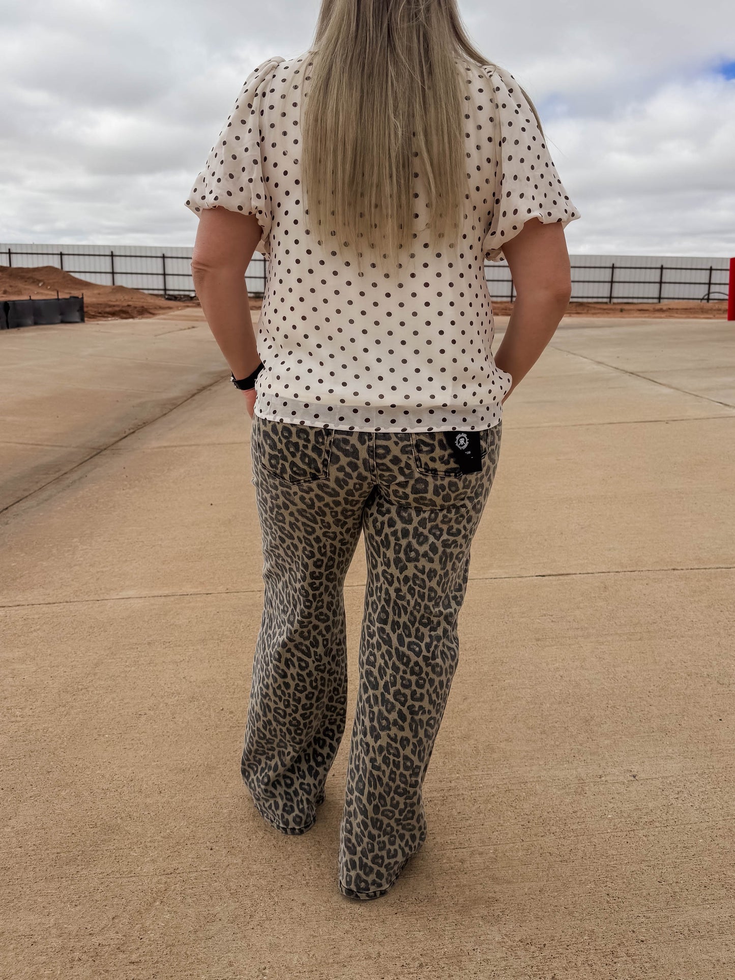 Risen Leopard Wide Leg Jeans