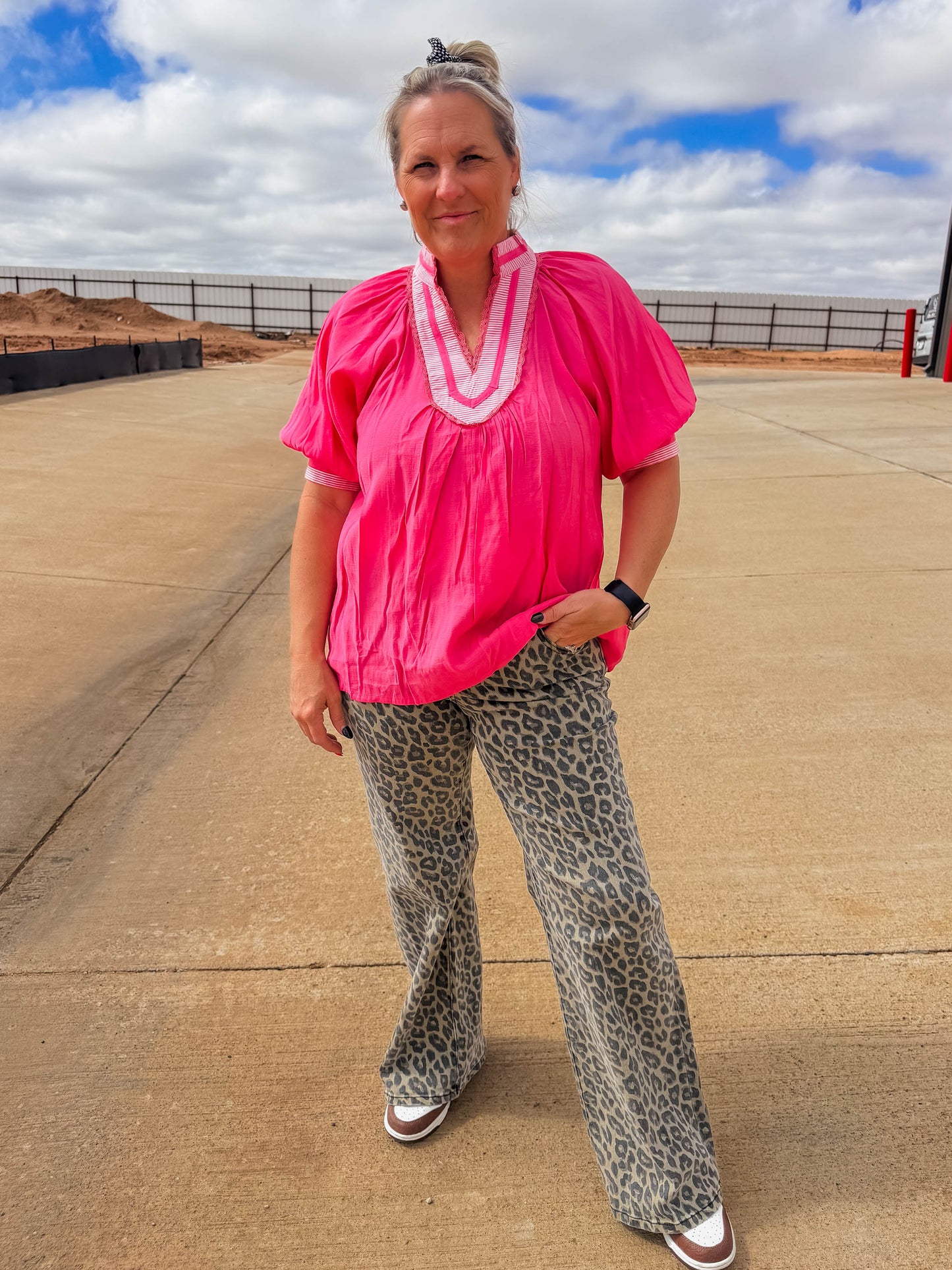 Pink Collared Top