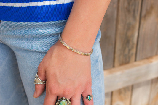 The Sunrise Stamped Silver Cuff