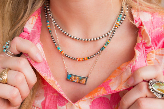 Turquoise Sunrise Bar Necklace