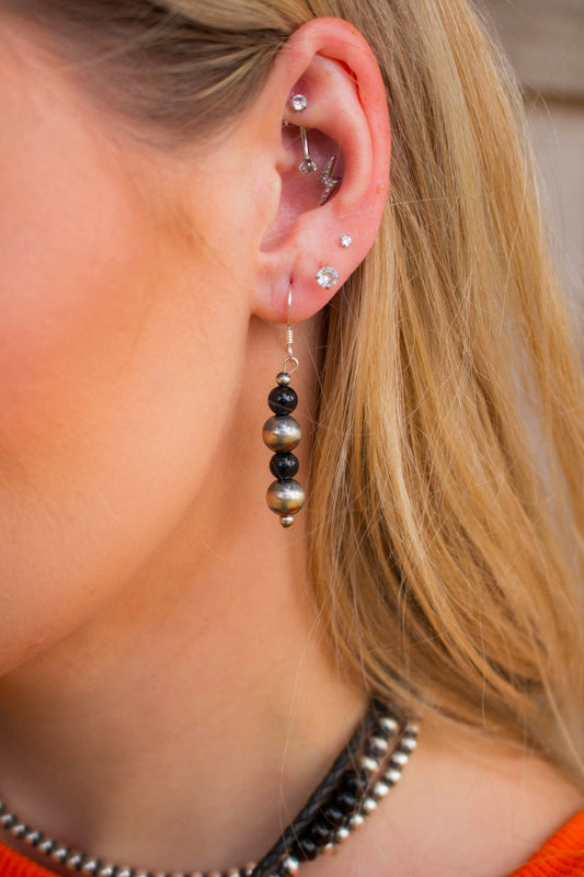 Black Onyx/Navajo Earrings
