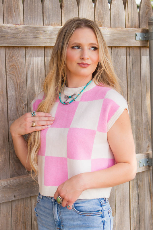 Pretty in Checkers Vest