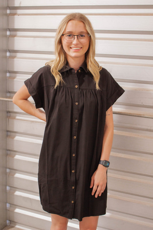 Black Button Down Dress
