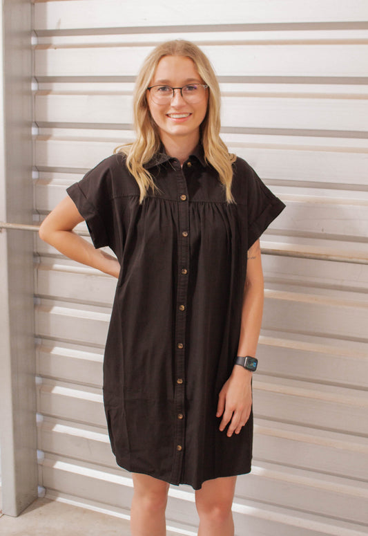 Black Button Down Dress