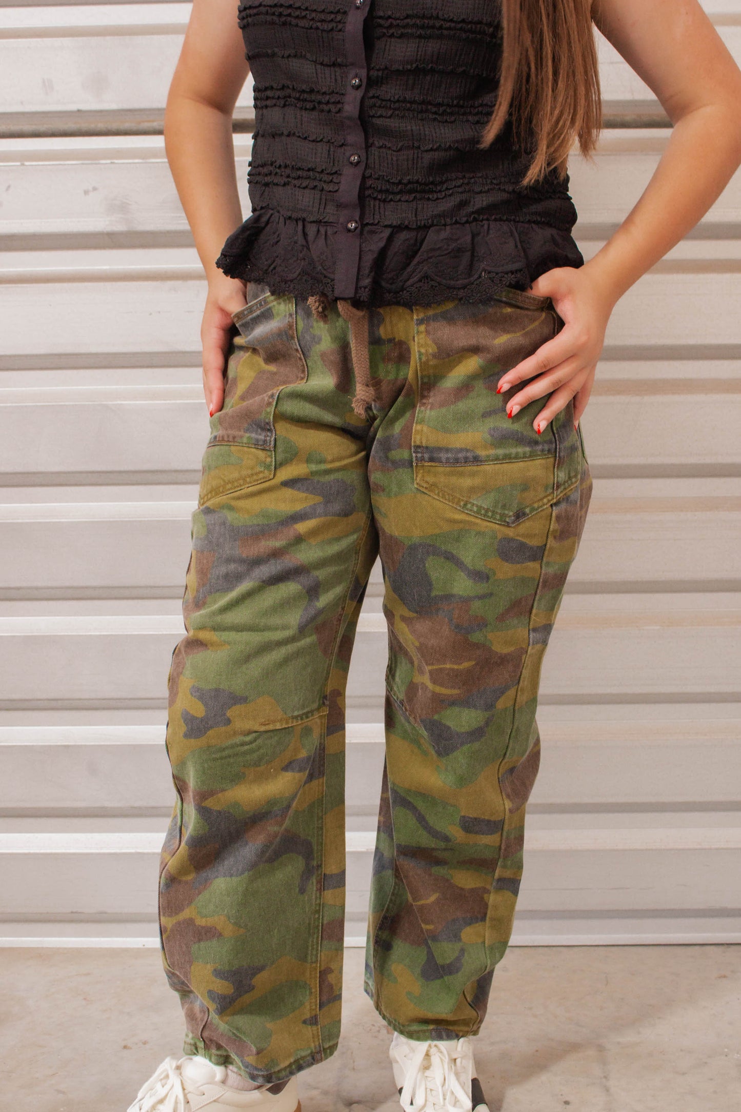 Camo Wide Leg Jeans