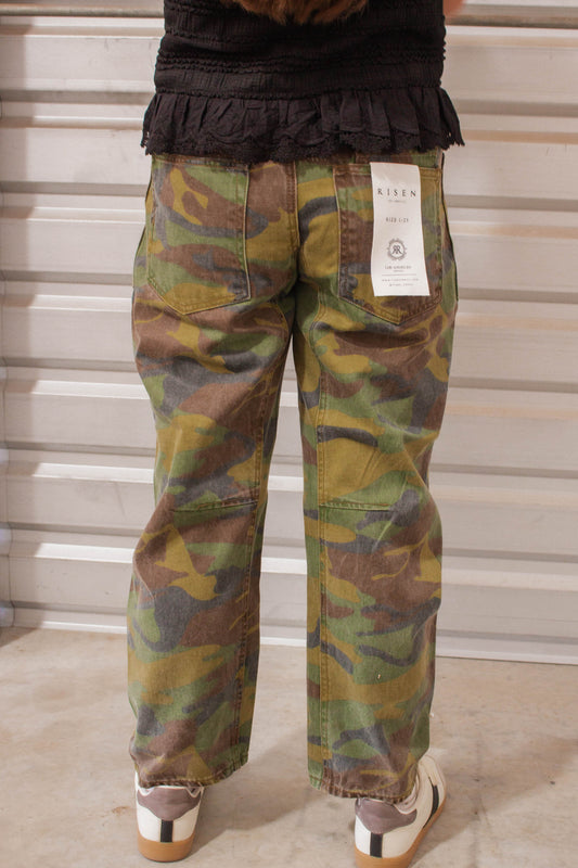 Camo Wide Leg Jeans