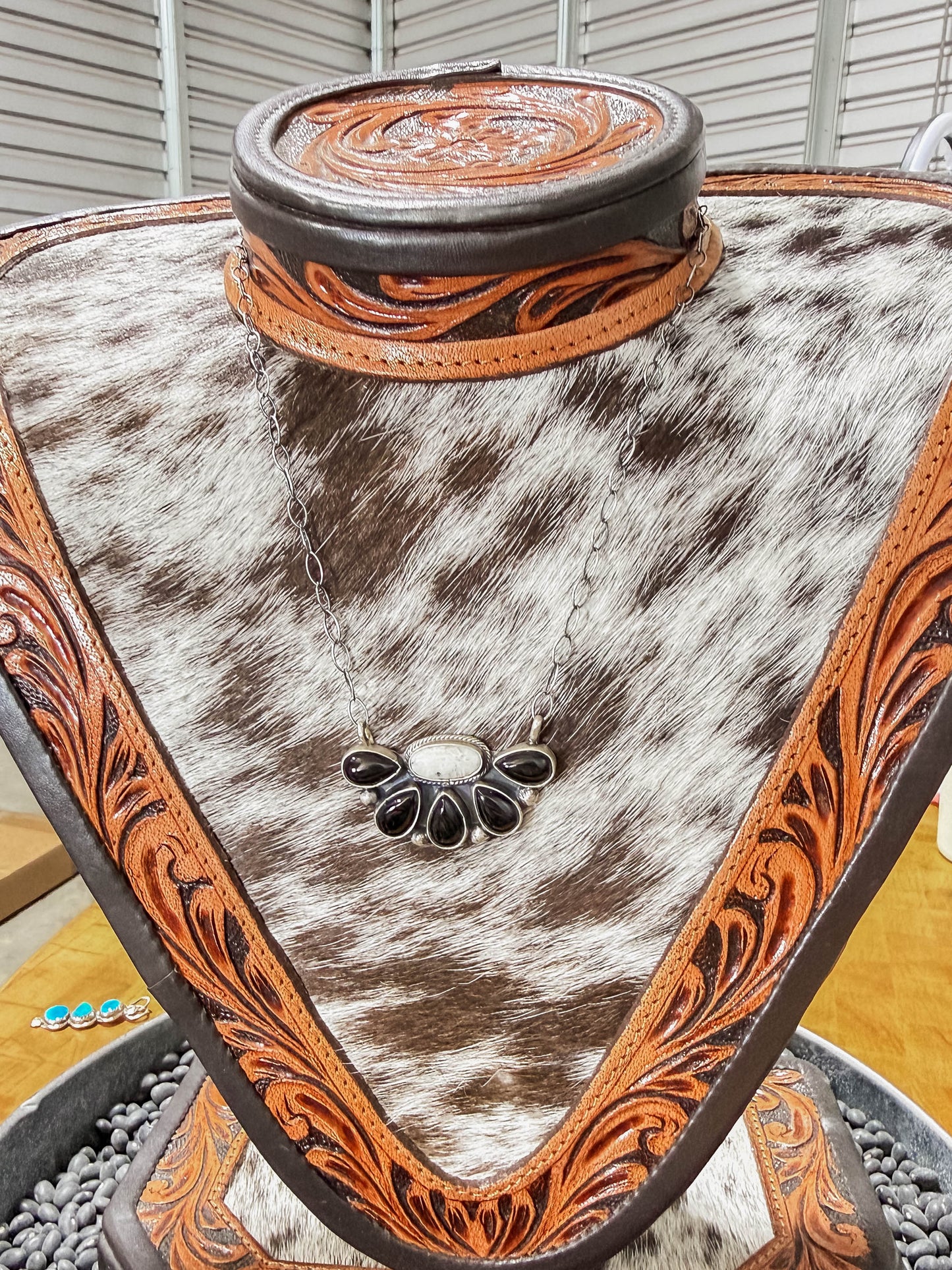 White Buffalo and Black Onyx Necklace