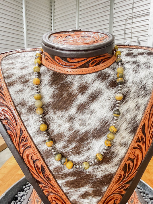 Bumblebee and Pearls Necklace