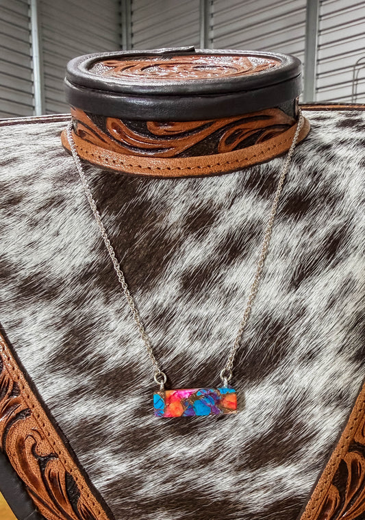 Turquoise Bar Necklace