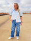 Wide Leg Paisley Cuff Jeans